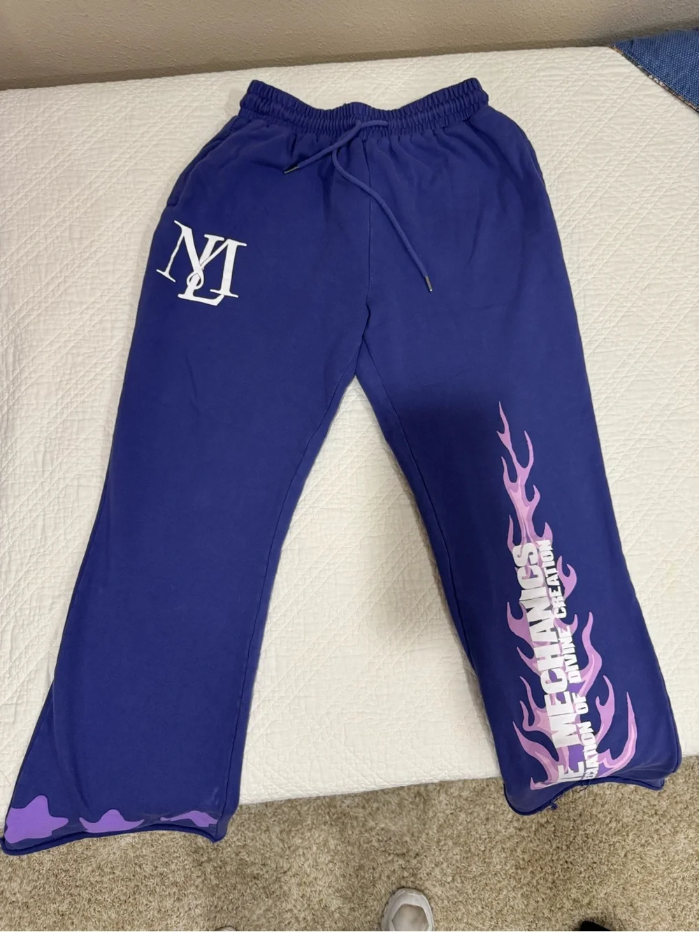 Live Mechanics Purple Graphic Sweatpants Joggers XL NWOT